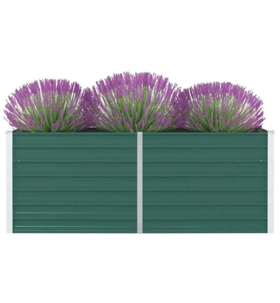 Jardinière 160 x 80 x 45 cm Acier galvanisé Vert