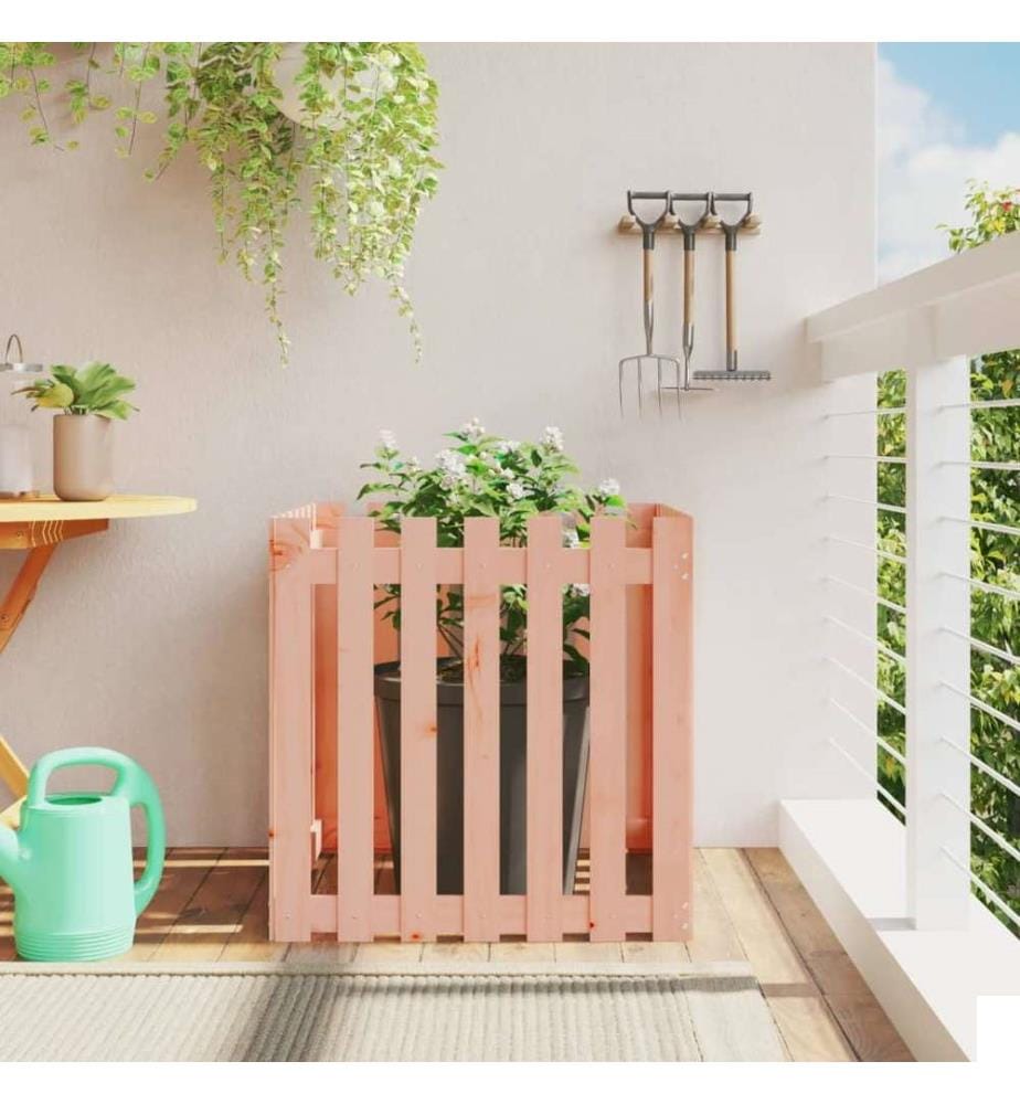 Jardinière avec design de clôture 70x70x70 cm douglas massif