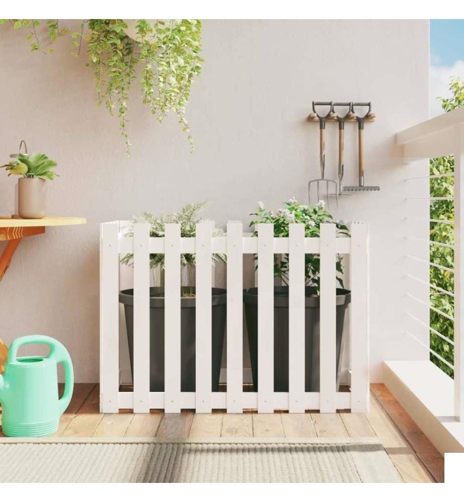 Lit surélevé de jardin design de clôture 100x50x70cm pin massif