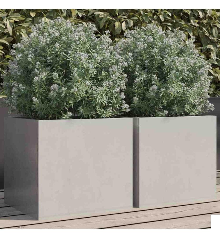 Jardinières 2 pcs argenté 32x30x29 cm acier inoxydable
