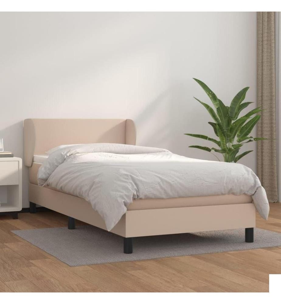 Lit à sommier tapissier avec matelas Cappuccino 100x200 cm