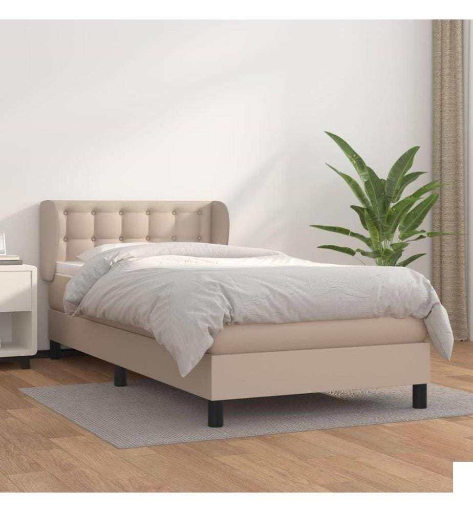Lit à sommier tapissier avec matelas Cappuccino 100x200 cm