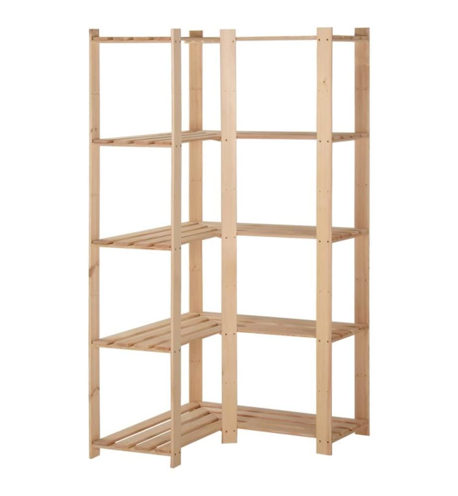 Étagère d'angle de rangement 5 niveaux 82,5x82,5x170 cm Pin