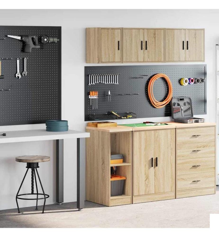 Armoires de garage 2 pcs chêne sonoma bois d'ingénierie
