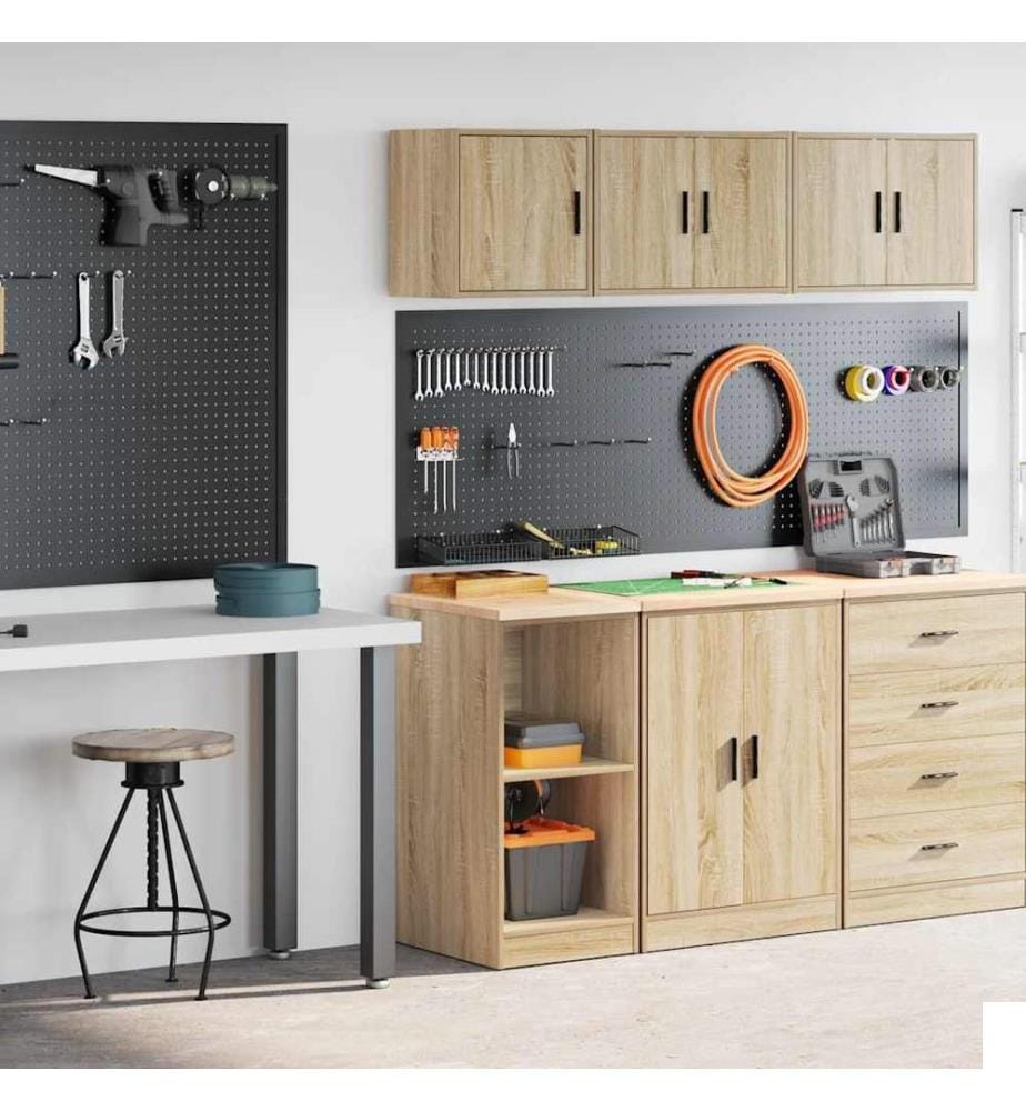 Armoires de garage 2 pcs chêne sonoma bois d'ingénierie