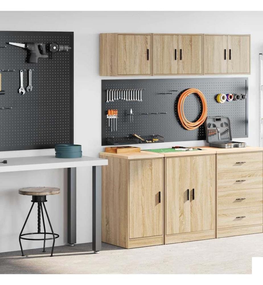 Armoires de garage 2 pcs chêne sonoma bois d'ingénierie