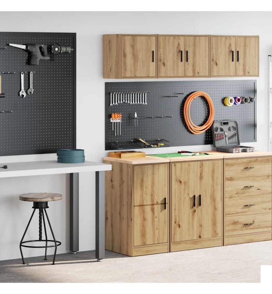 Armoires garage 2 pcs chêne artisanal bois d'ingénierie