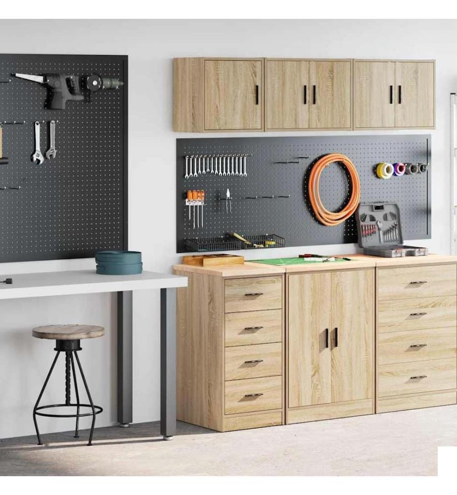 Armoires de garage 2 pcs chêne sonoma bois d'ingénierie