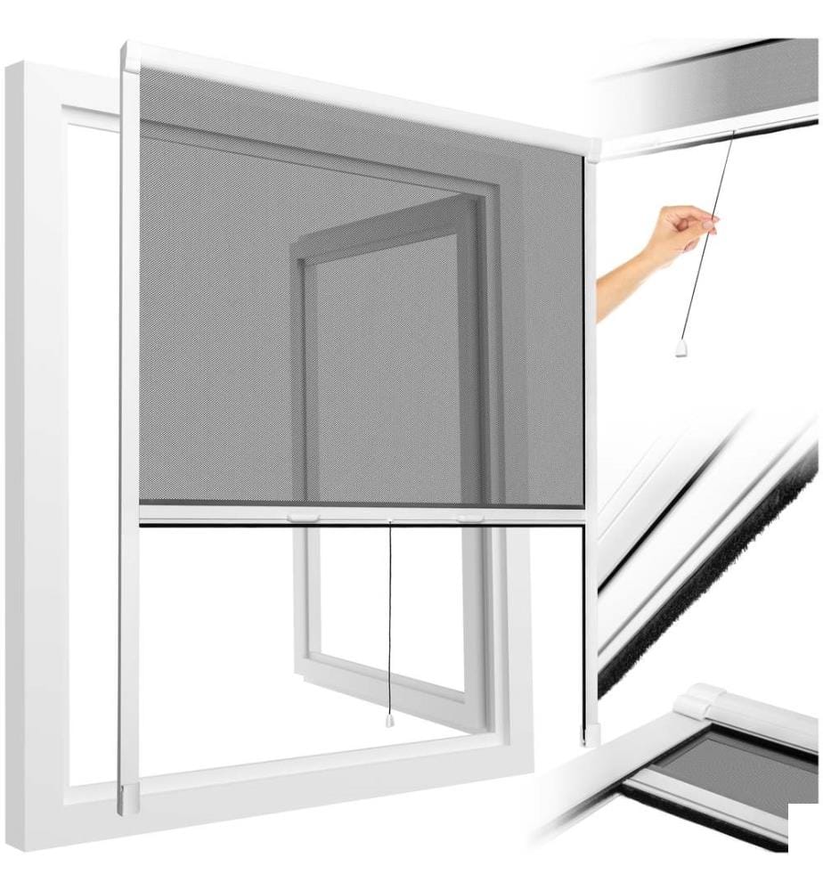 Moustiquaire store pour fenêtre - 130 x 160 cm