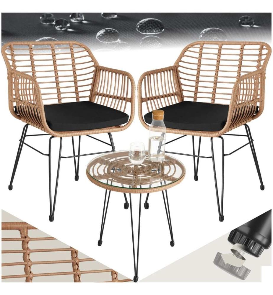 Salon de jardin en rotin Molfetta - marron naturel