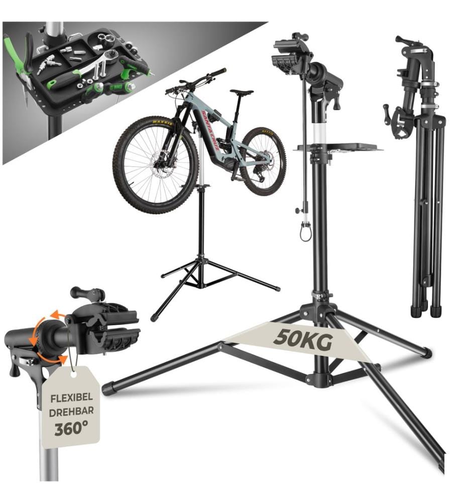 Support de réparation pour vélo Tristan jusqu'à 50kg, adapté aux vélos électriques - noir