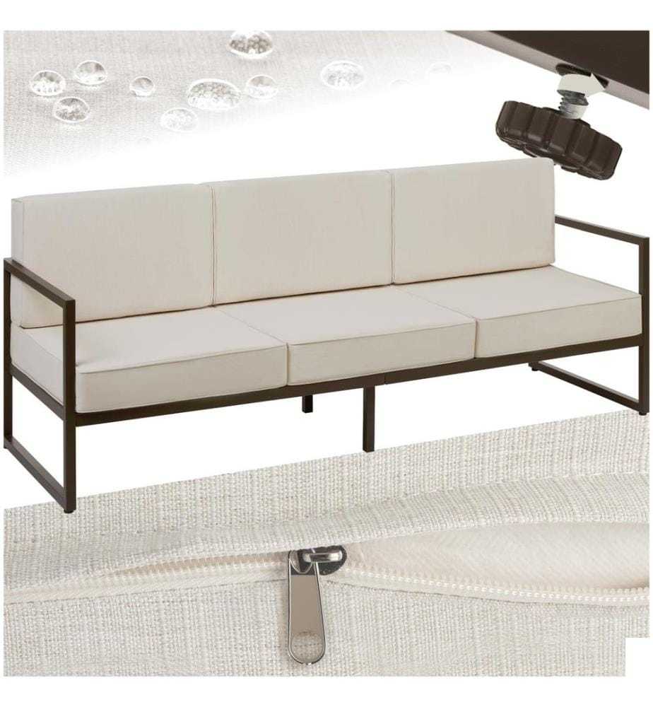 Canapé de jardin COMOSA 3 places - marronbeige