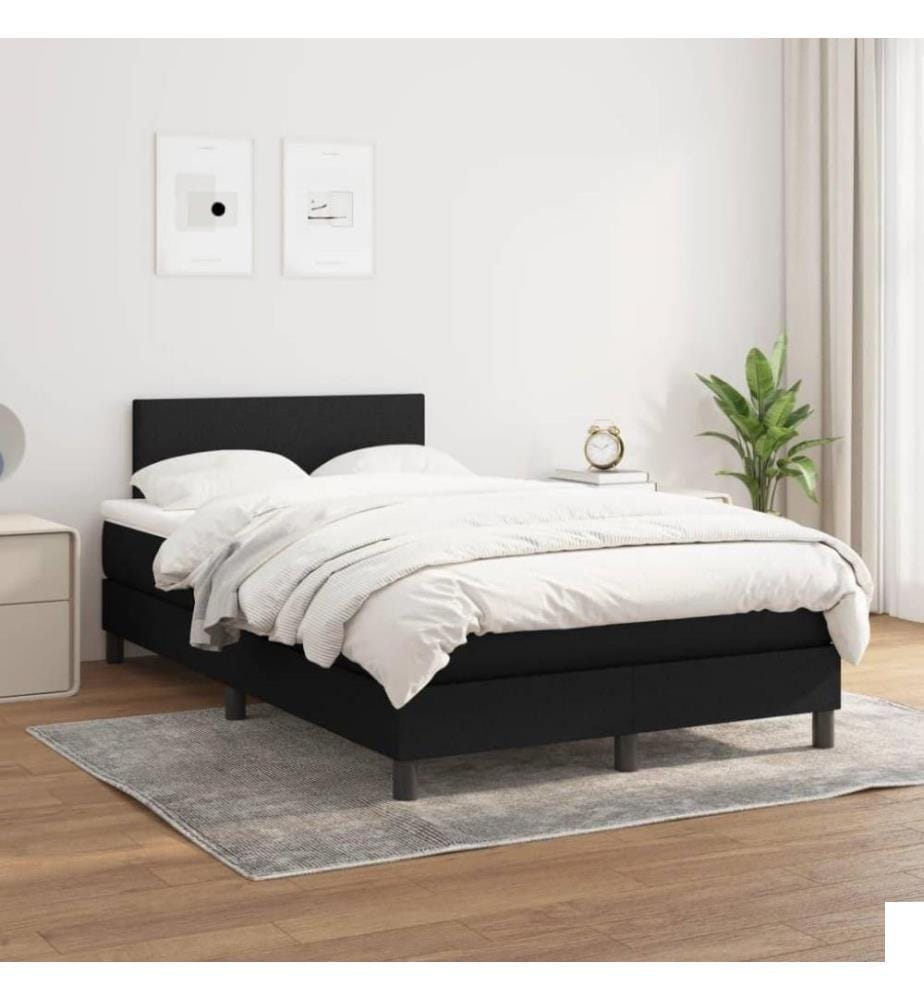 Lit à sommier tapissier avec matelas Noir 120x200 cm Tissu
