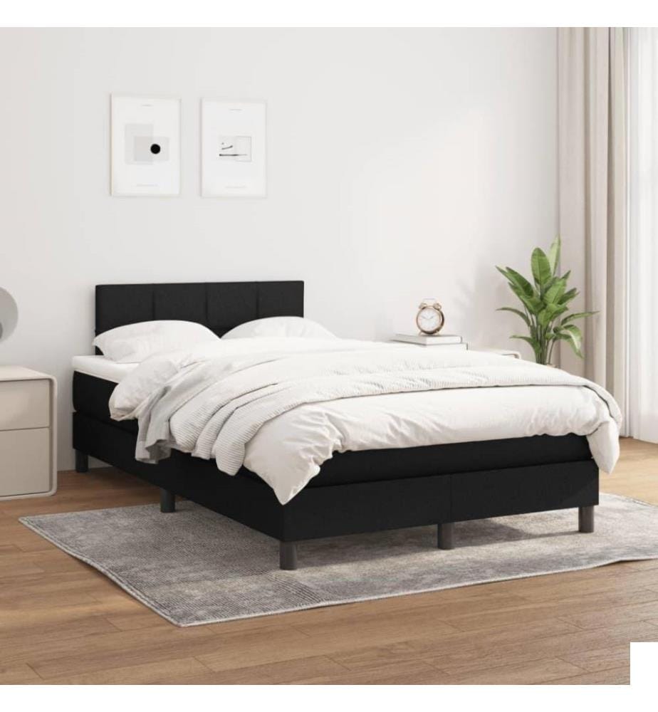 Lit à sommier tapissier avec matelas Noir 120x200 cm Tissu