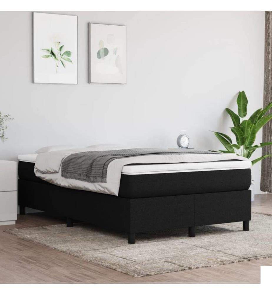 Lit à sommier tapissier avec matelas Noir 120x200 cm Tissu