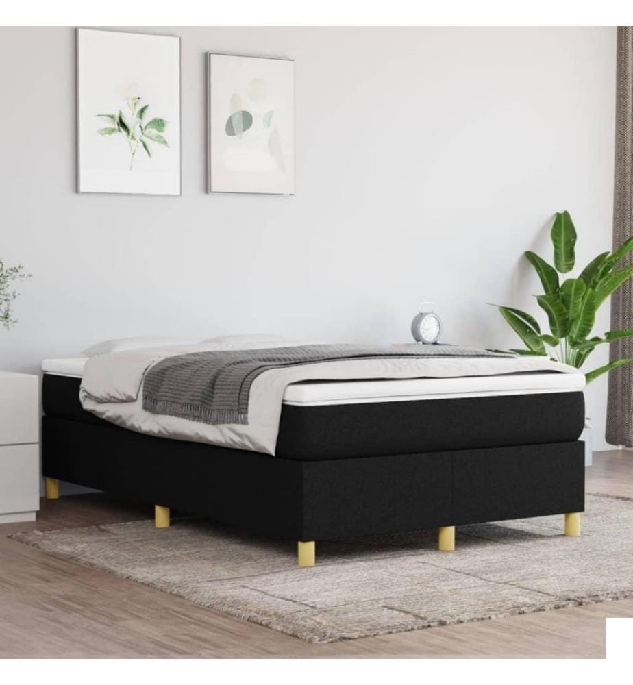 Lit à sommier tapissier avec matelas Noir 120x200 cm Tissu