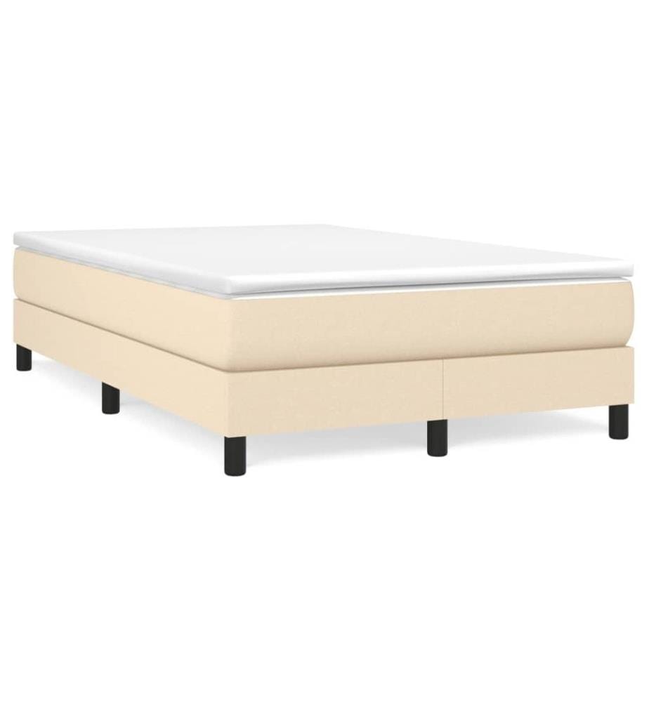Sommier à lattes de lit avec matelas crème 120x190 cm tissu