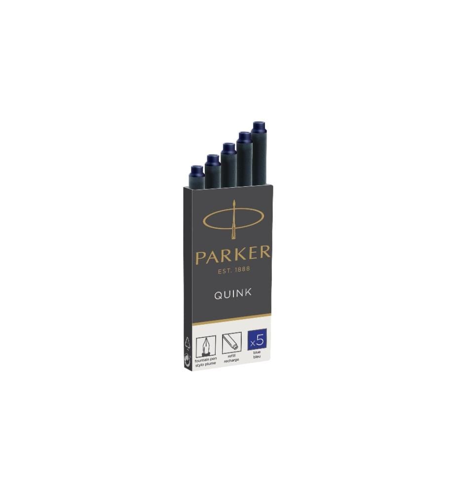 PARKER - Cartouche dencre Quink 5 pièces, bleu