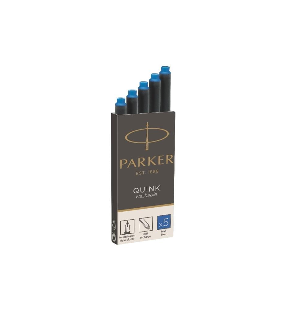 PARKER - Cartouche Quink Z 44 Bleu roi, 5 pièces