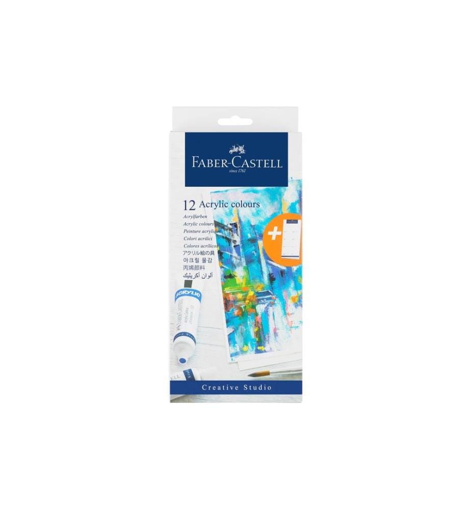 Faber-Castell Peinture acrylique 12 x 20 ml, Multicolore