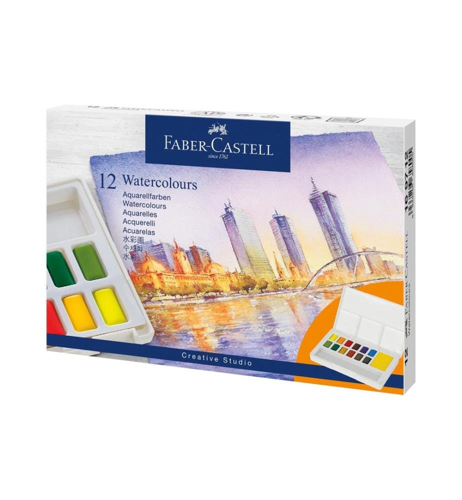 Faber-Castell Peinture aquarelle étui 12 pièces, Multicolore