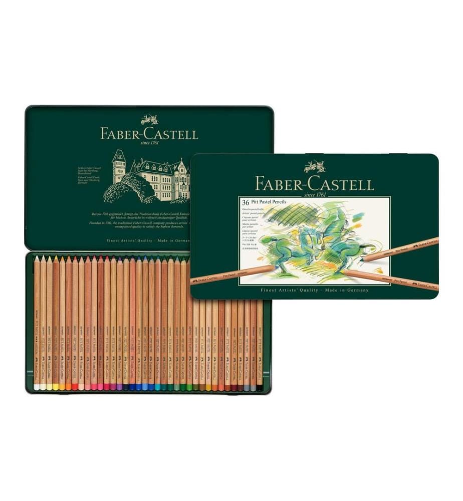 Faber-Castell Crayons pastel Pitt Pastel, étui métal 36 pièces