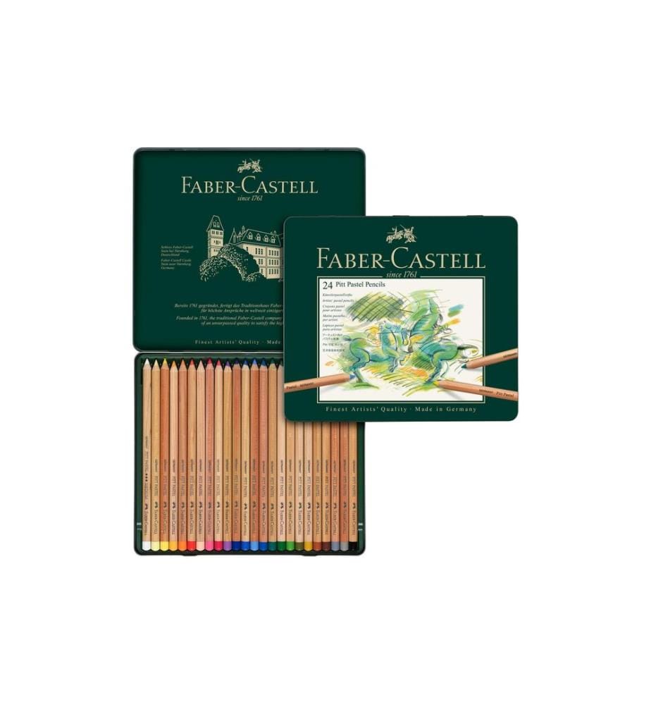 Faber-Castell Crayons pastel Pitt 24 pièces en étui métal