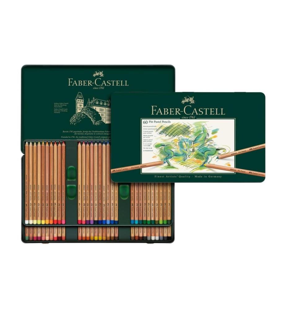 Étui métal 60 crayons de couleur Faber-Castell Pitt Pastel