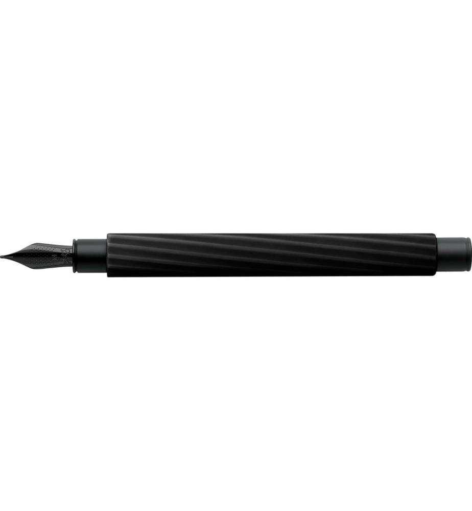 Faber-Castell Stylo plume Ambition M, Italic, Obsidian Black