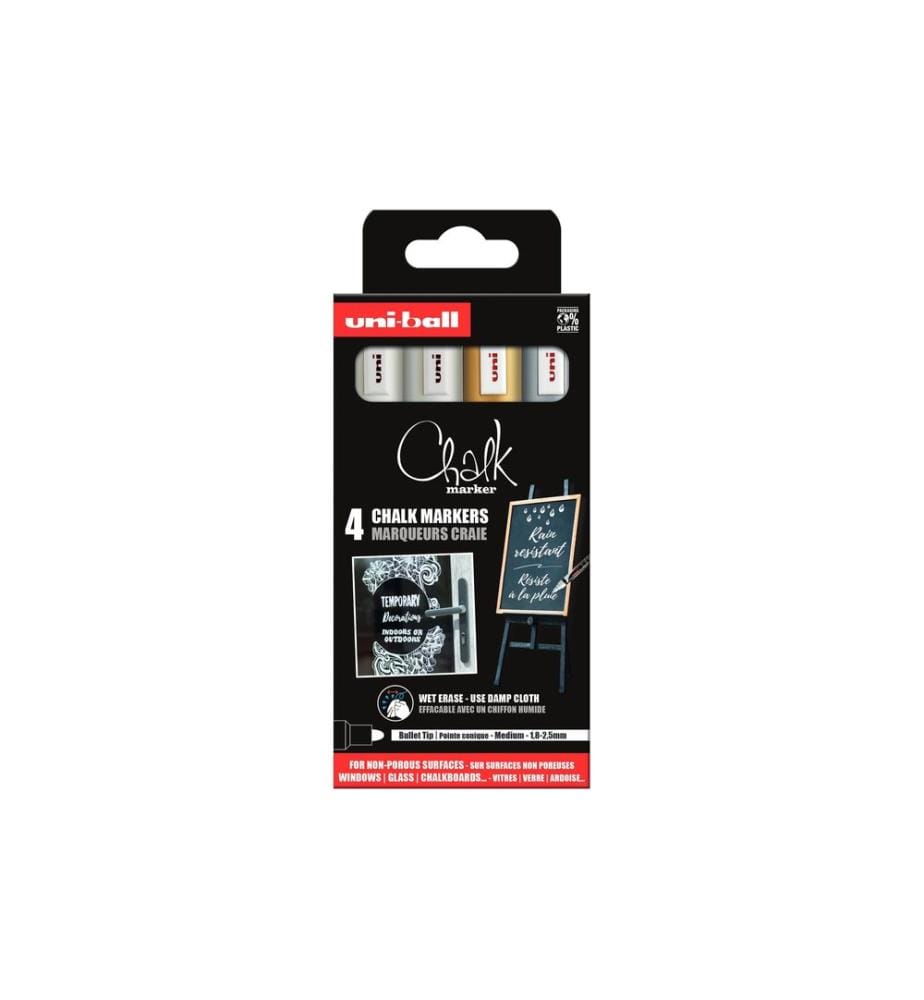 Uni marqueur à craie CHALK 1.8-2.5 mm, 4 pièces