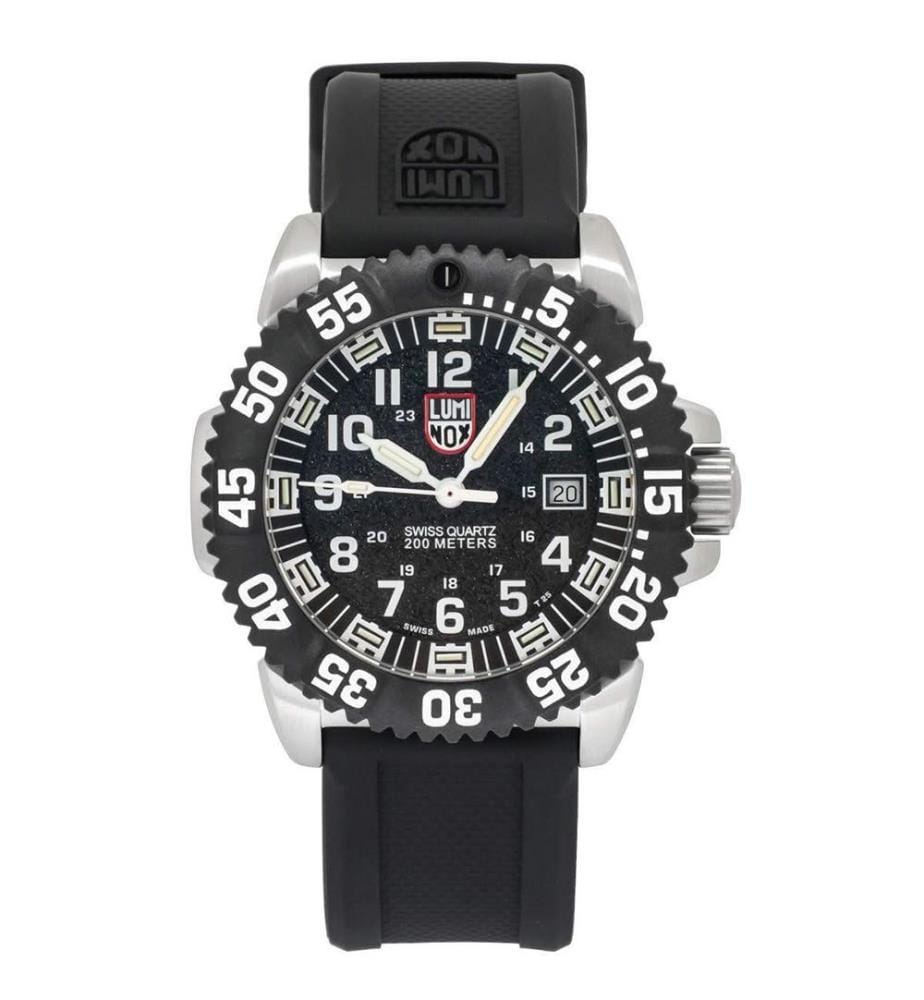 Montre à quartz en silicone noir - 45 mm