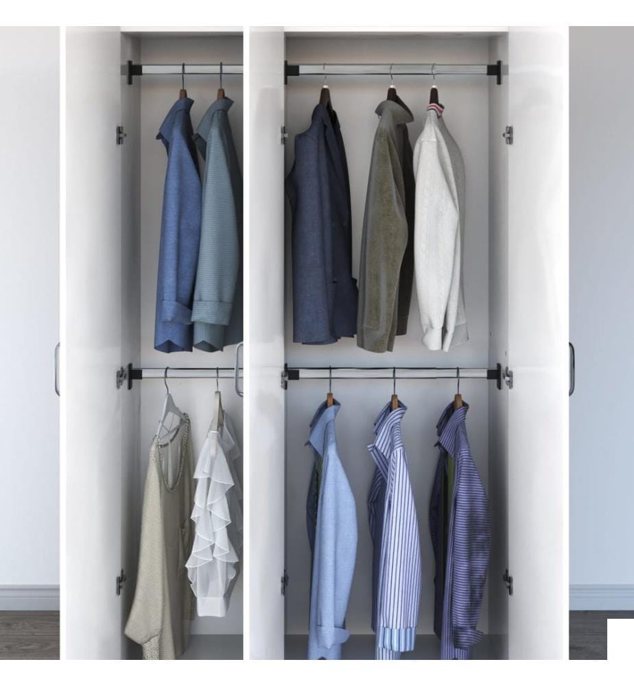 Rails de garde-robe télescopiques 4 pcs Argenté 58-100 cm