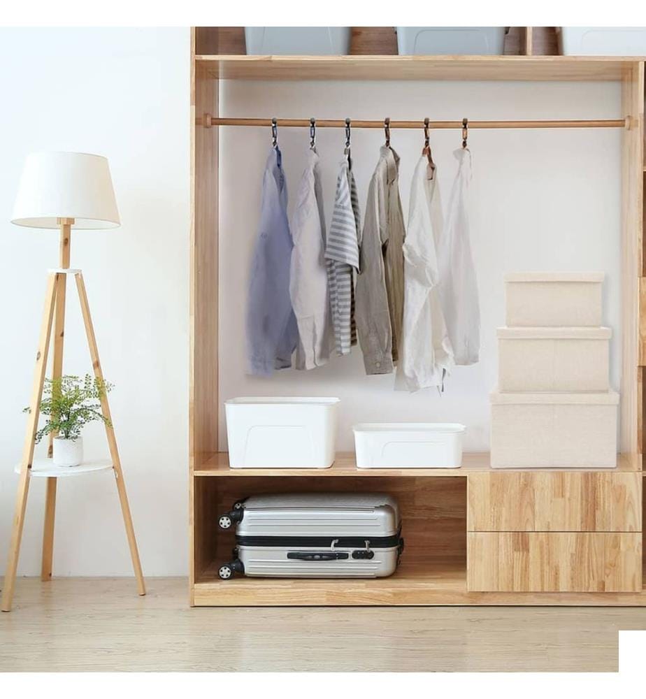 Boîtes de rangement empilables 3 pcs Tissu Crème