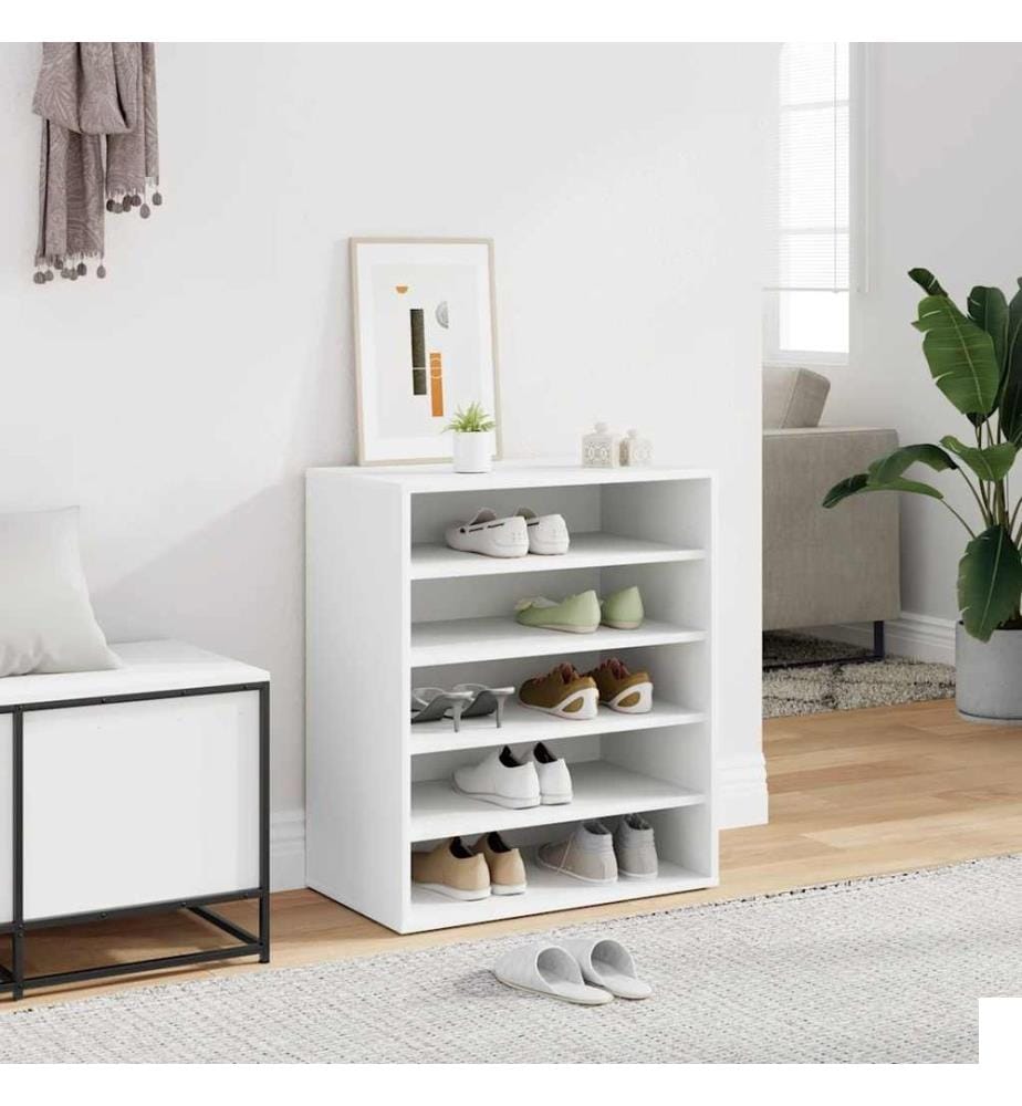 Armoire à chaussures Blanc 60x35x70 cm Bois dingénierie