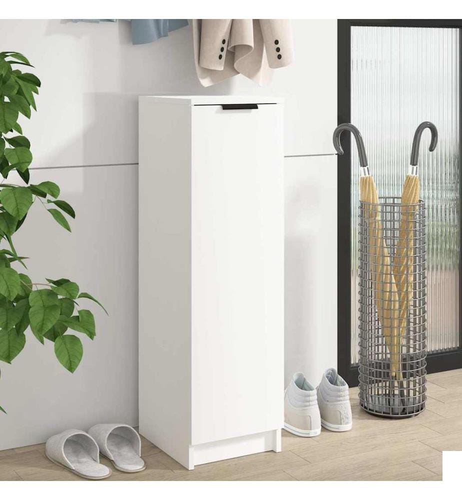 Armoire à chaussures Blanc 30x35x100 cm Bois d'ingénierie