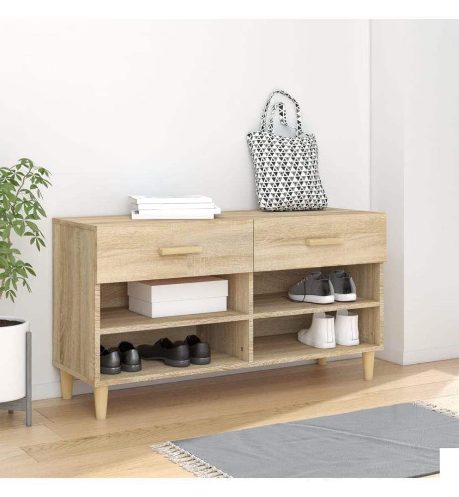 Armoire à chaussures Chêne sonoma 102x35x55cm Bois d'ingénierie