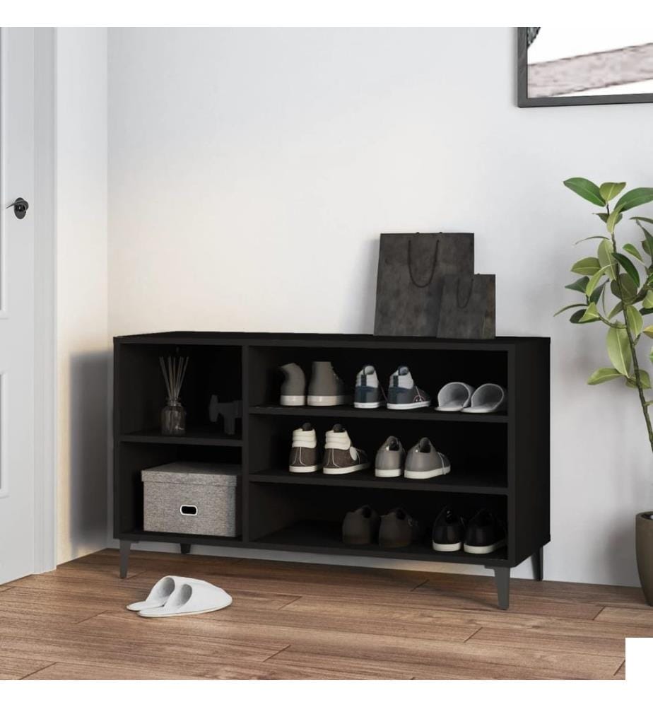 Armoire à chaussures Noir 102x36x60 cm Bois d'ingénierie