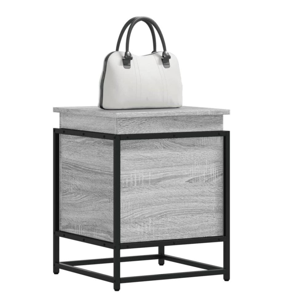 Boîte de rangement avec couvercle sonoma gris bois dingénierie