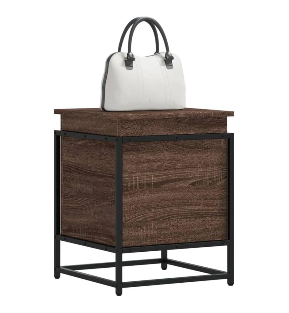 Boîte de rangement avec couvercle chêne marron bois ingénierie