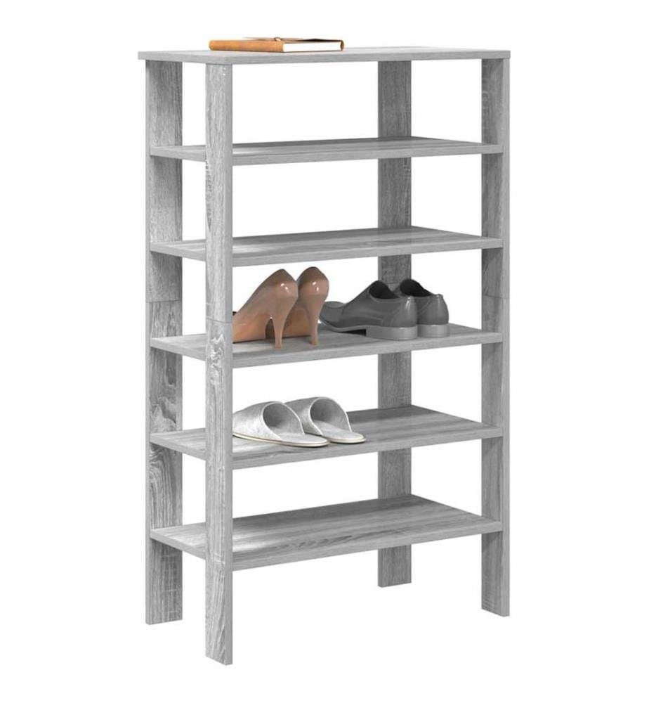 Étagère à chaussures sonoma gris 61x32x105 cm bois ingénierie