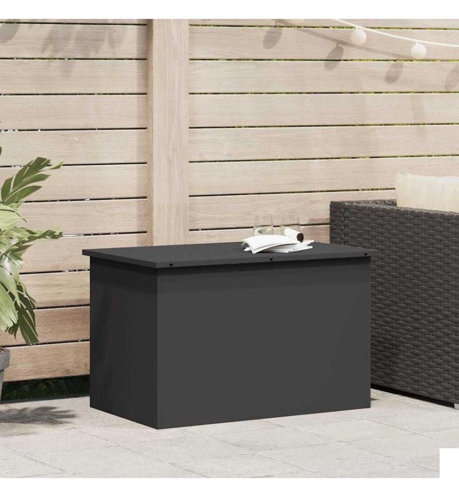Boîte de Rangement Extérieure Noir 80 x 50,5 x 50 cm Acier