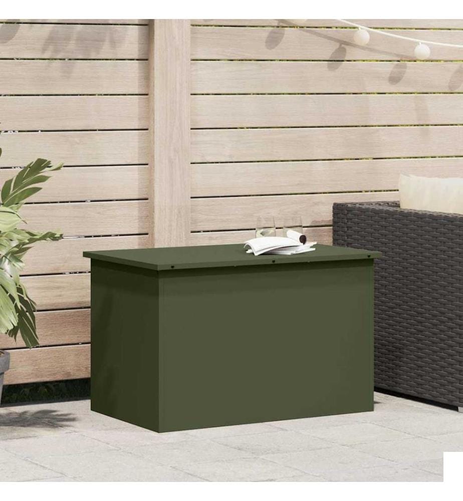 Boîte de Rangement Extérieure Vert olive 80 x 50,5 x 50 cm