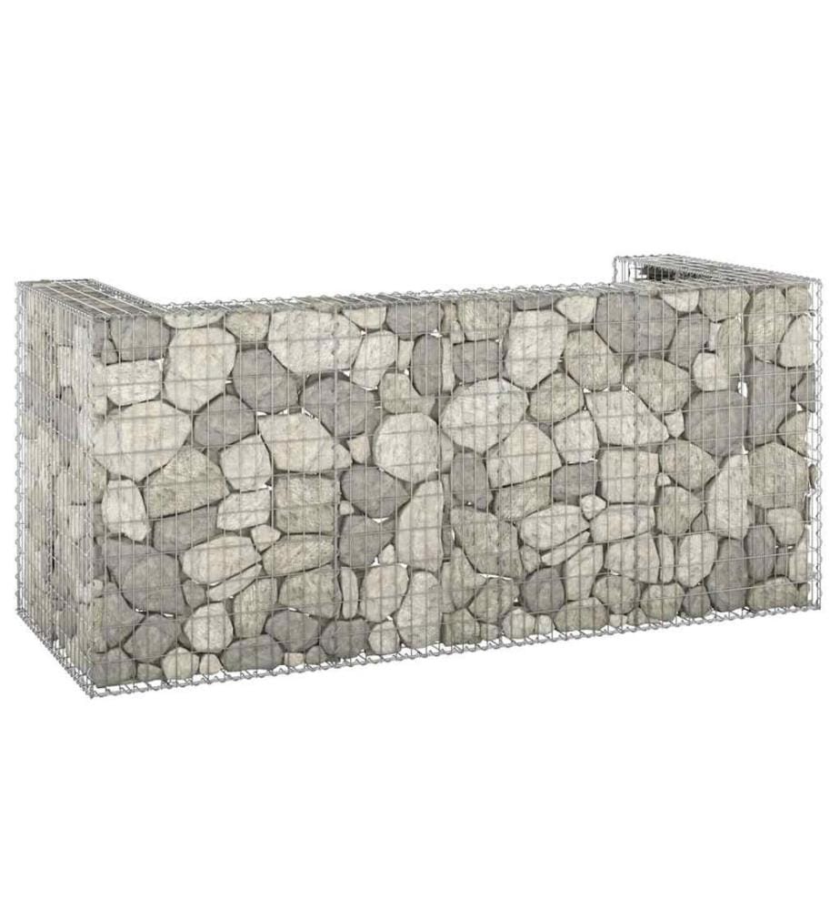 Mur en gabion pour poubelles Acier galvanisé 254x100x110 cm