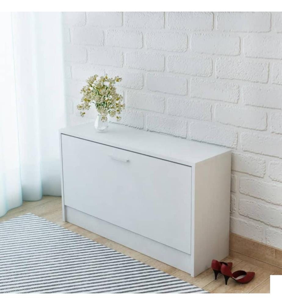 Banc à chaussures 80x24x45 cm Blanc