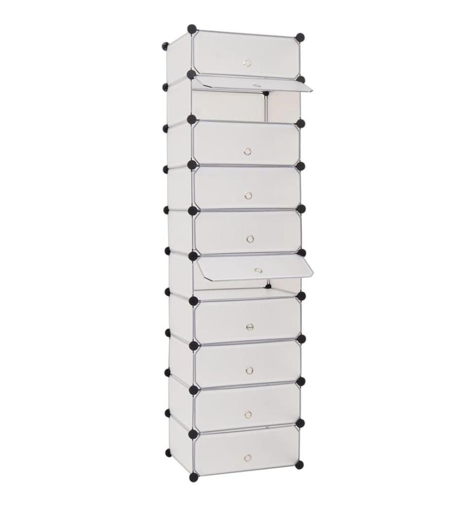 Armoire à chaussures avec 10 compartiments Blanc