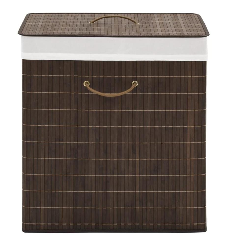 Panier à linge rectangulaire Bambou Marron foncé