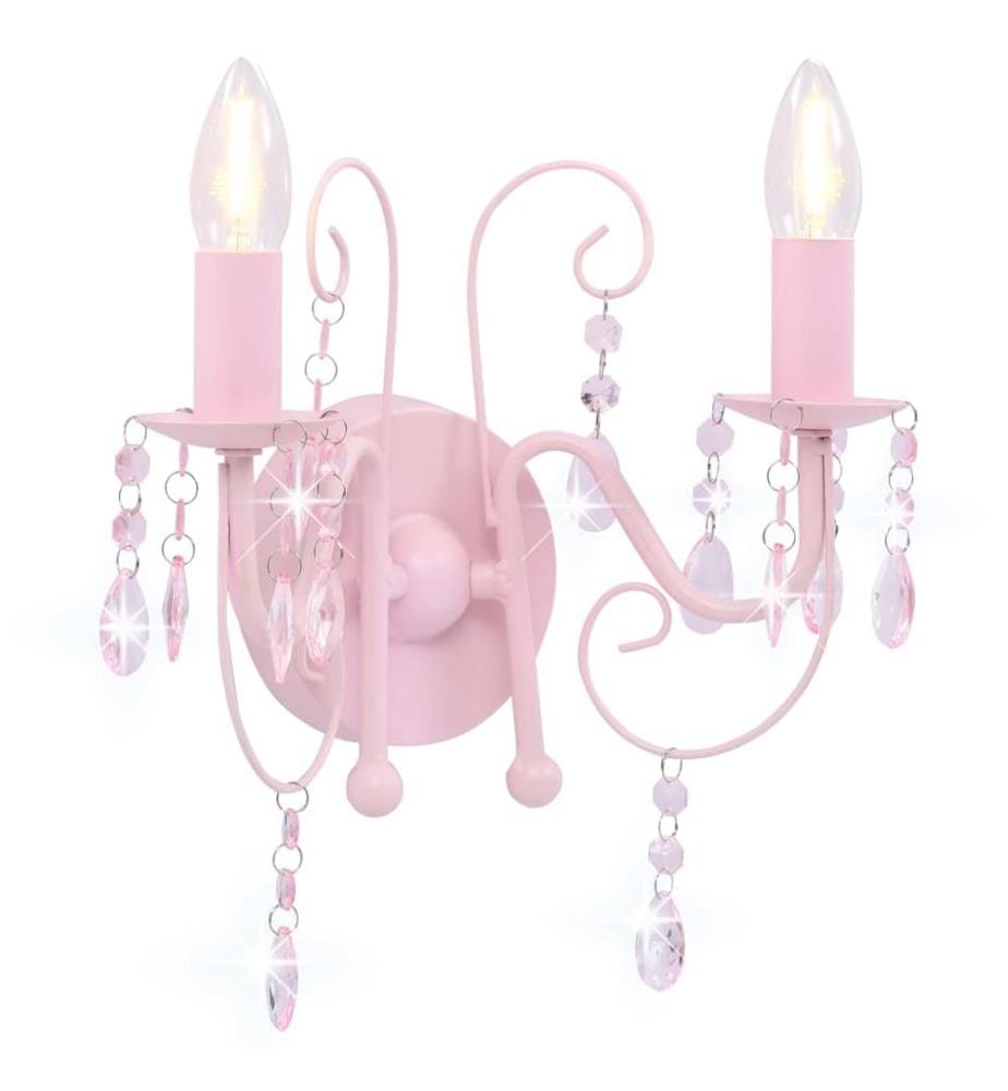Applique murale à perles Rose 2 ampoules E14