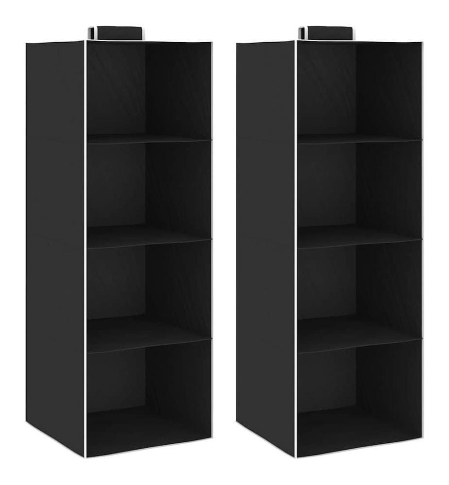 Étagères suspendues de rangement 2 pcs 4 niveaux Tissu