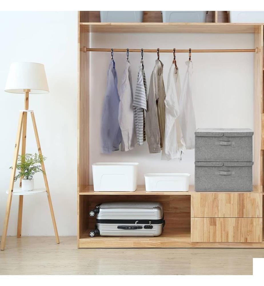 Boîtes de rangement 2 pcs Tissu 50x30x25 cm Gris
