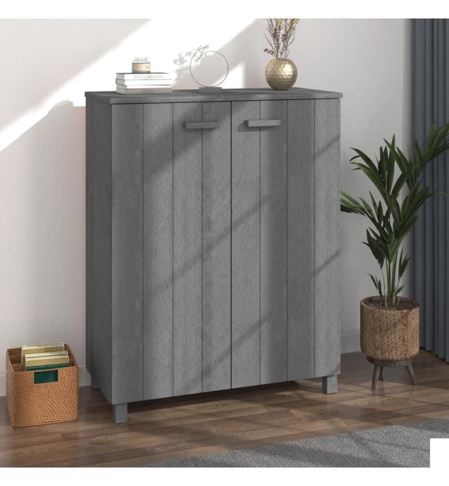 Armoire à chaussures HAMAR Gris foncé 85x40x108 cm Pin massif